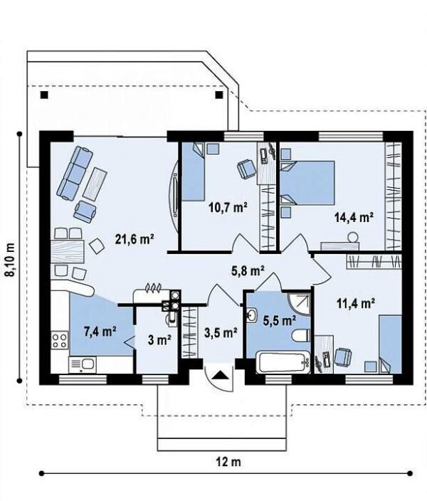 84m² Hafif Çelik Ev - Görsel 5