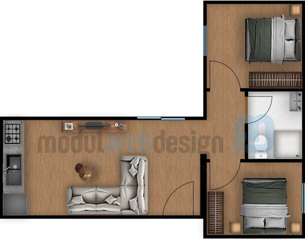 39m²-Modüler-Ev-planı