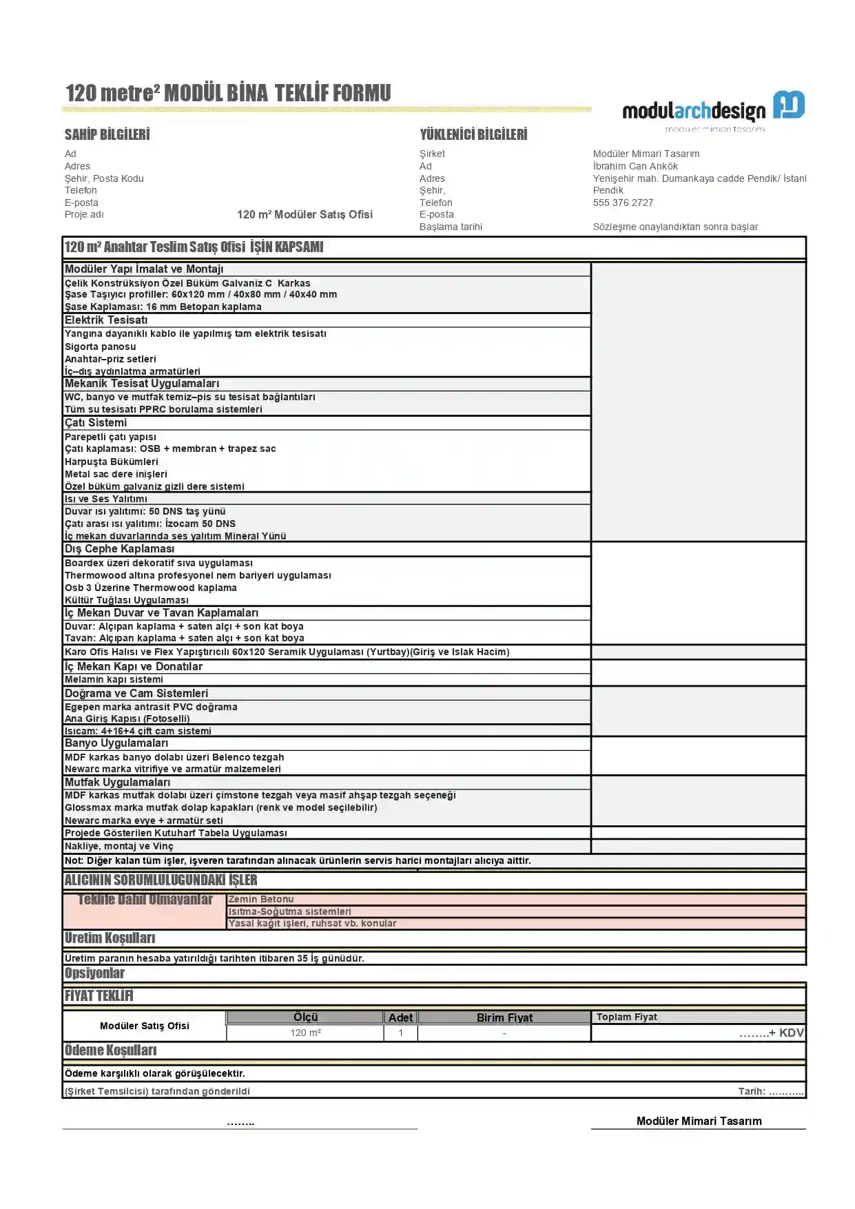 Hafif çelik Ev Fiyat Teklifi